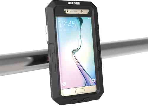 Black Oxford Dryphone Pro case for Samsung S8/S9, featuring a rugged design with a clear front cover, providing protection against water and impact while allowing screen visibility.
