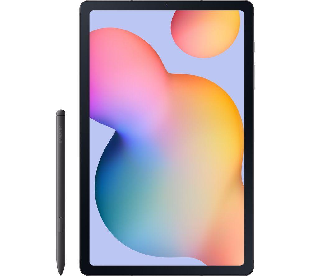 Samsung Galaxy Tab S6 Lite 2024 features a 10.4-inch display with vibrant colors, a sleek black frame, and includes an S Pen for easy navigation and creativity.