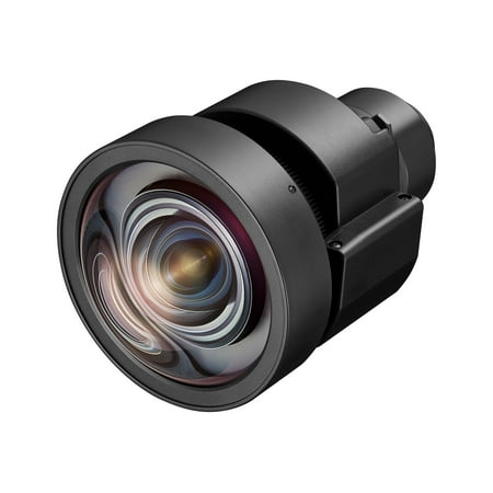 Black Panasonic ET-C1W300 1-Chip DLP projector zoom lens featuring a sleek design with a prominent glass lens and a smooth, rounded front for enhanced optical performance.