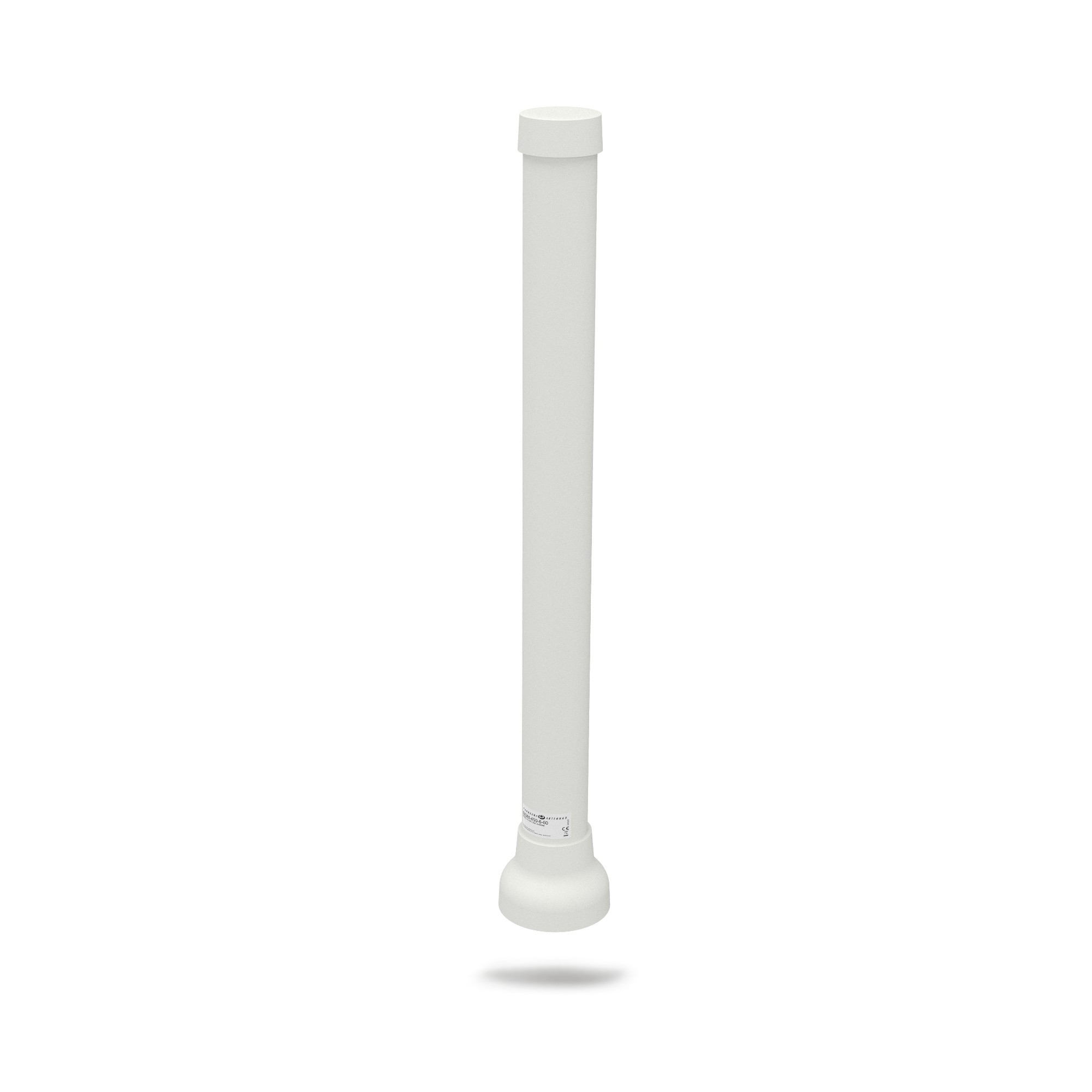 White cylindrical MiMo 4G/5G omni antenna with a smooth finish, featuring a sturdy base and an SMA connector for easy installation.