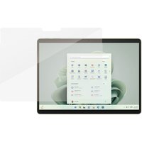 Clear PanzerGlass tablet screen protector for Microsoft, transparent with precise cutouts, single piece.