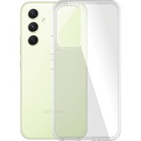 Transparent PanzerGlass HardCase for Samsung Galaxy A54 5G, clear back, precise cutouts for camera and buttons.