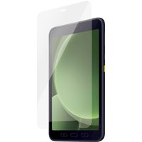PanzerGlass screen protector for Samsung Galaxy Tab Active5, clear with rounded edges, shown on tablet screen.