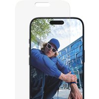 PanzerGlass screen protector for iPhone 17 Pro Max, clear glass with EasyAligner, precise fit for full display coverage.