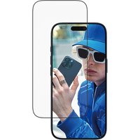 PanzerGlass screen protector for iPhone 17 Pro, ultra-wide fit, clear glass with EasyAligner tool.