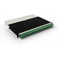 PATCHBOX .one 8RU STP in green with black casing, featuring multiple green connectors in a horizontal row.