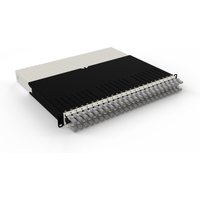 PATCHBOX .one 8RU UTP in grey, featuring a sleek black front panel with multiple cable ports and a white top cover.