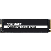 Black Patriot Memory P400 Lite 1 TB M.2 PCIe 4.0 NVMe SSD with white label and gold connector.