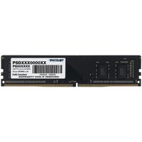 Black Patriot Memory DDR4 288-pin DIMM module with white label and gold contacts, 8 GB capacity.