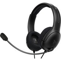 Black PDP LVL40 wired gaming headset with cushioned ear cups and adjustable boom microphone.