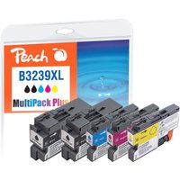 Peach PI500-302 ink cartridge set, 5 colors, black, cyan, magenta, in branded packaging with color icons.