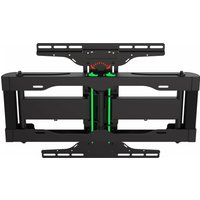 Black Peerless HPF675 TV mount for 75" screens, adjustable arms, sturdy frame, green accents