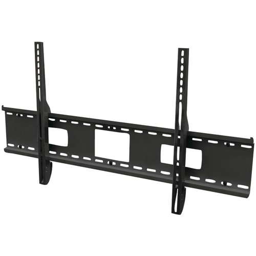 Black metal universal flat wall mount designed for 46" to 90" displays, featuring adjustable brackets and a sturdy construction capable of supporting up to 250 lbs.