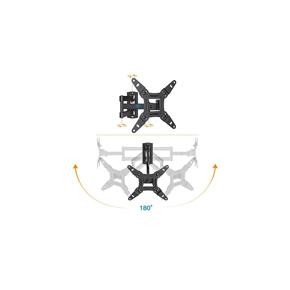 PERLESMITH TV Wall Bracket for 13-42 inch TVs, Swivel Tilt Extend Wall Mount for Flat & Curved TV up to 20kg, Max.VESA 200x200mm - image 2