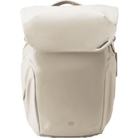 Sand-colored PGYTECH OneGo 2 backpack with sleek design, large flap closure, and side pockets.