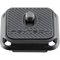 Black PGYTECH P-CG-013 mounting kit, square aluminum plate with textured surface and central screw.