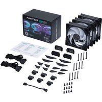Black Phanteks D30-120 D-RGB 12 cm computer fans, set of 3, with accessories and packaging.
