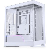 White Phanteks NV5 MKII Midi Tower with tempered glass side panel and sleek, minimalist design.