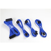 Blue Phanteks internal power cable set with multiple connectors and braided sleeving.