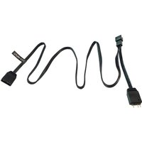 Black Phanteks PH-CB-DRGB3P_MB internal power cable with three-pin connectors and flat, flexible design.