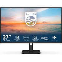 Black Philips 27" Full HD LCD monitor with thin bezels, 1920x1080 resolution, and adjustable stand.