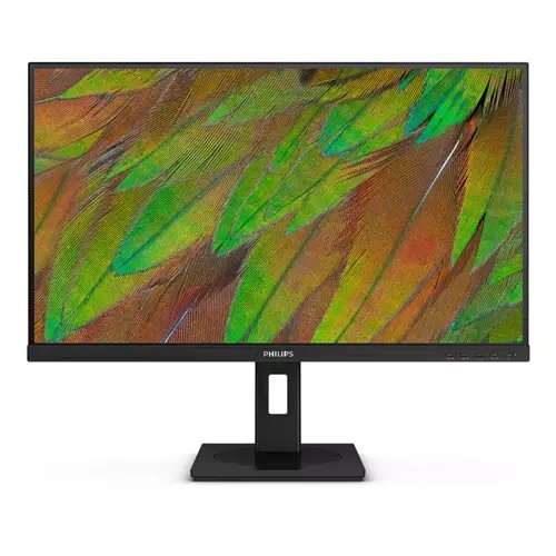 Philips 3000 Series 27B1U3900/75 monitor features a sleek black design, 27-inch 4K Ultra HD display, and vibrant colors with a sturdy base and side control buttons.