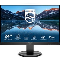 Philips B Line 240B9/00 monitor, 24.1", black frame, circular base, with screen displaying mountain landscape.