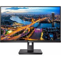 Black Philips B Line 243B1/00 monitor, 23.8" Full HD LED, slim bezels, rectangular base, vibrant cityscape on screen.
