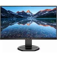 Philips B Line 243B9/00 monitor, 23.8" screen, slim black bezel, round base, displaying mountain landscape.