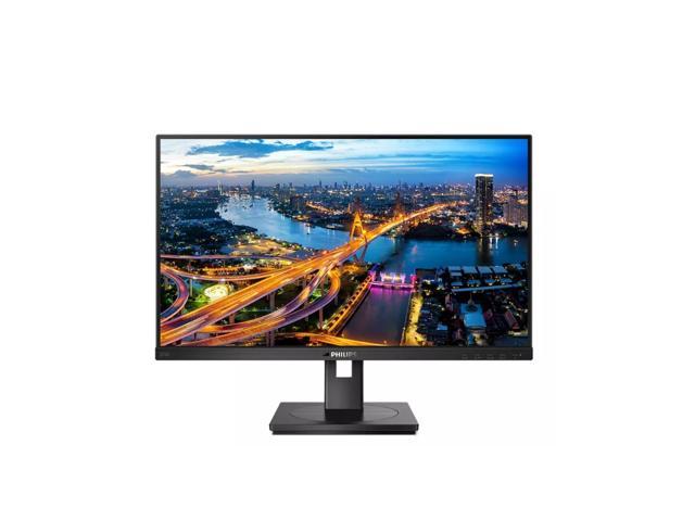 Philips B Line 275B1 27" computer monitor with a sleek black design, featuring a 2560 x 1440 pixels 2K Ultra HD LCD display showcasing a vibrant cityscape.