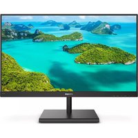 Philips E Line 245E1S/00 monitor, 23.8", slim black bezel, rectangular stand, displaying vibrant island scenery.