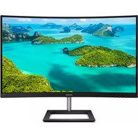 Curved Philips E Line 325E1C/00 monitor, 31.5-inch, 2560x1440 resolution, slim bezels, sleek black stand.