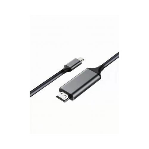 Black USB-C to USB-A cable with a sleek gray connector housing, featuring a flexible rubberized body for durability and ease of use.