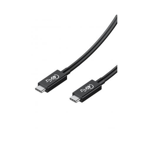 Black USB-C cable with two connectors, featuring a sleek design and durable material, ideal for fast data transfer and charging.