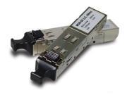 PLANET MGB-SX Network Transceiver Module in silver metal with a black latch, featuring a clear label indicating 1250 Mbit/s SFP, designed for fiber optic connections.