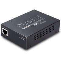 Black PLANET POE-172S network splitter with Ethernet port and ventilation holes on the side.