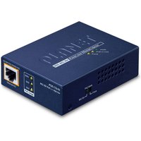 Blue PLANET single-port 10Gbps PoE injector with Ethernet port, LED indicators, and ventilation slots.