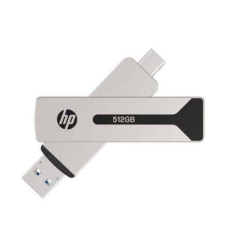 Silver and black PNY 911 Pro USB flash drive with dual connectors (USB Type-A and USB Type-C), featuring a sleek, metallic finish and labeled "512GB."