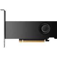 Black PNY NVIDIA RTX 2000 graphics card with single fan and PCIe connector, sleek design.