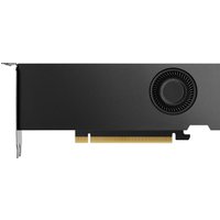 Black PNY NVIDIA RTX 4000 graphics card with circular fan and gold PCIe connector.
