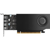 PNY NVIDIA RTX A1000 graphics card, black with cooling fan, PCIe connector, and exposed circuit components.
