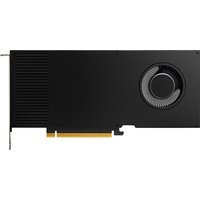 Black PNY NVIDIA RTX A4000 graphics card with single fan and yellow PCIe connector, 16 GB GDDR6 memory.