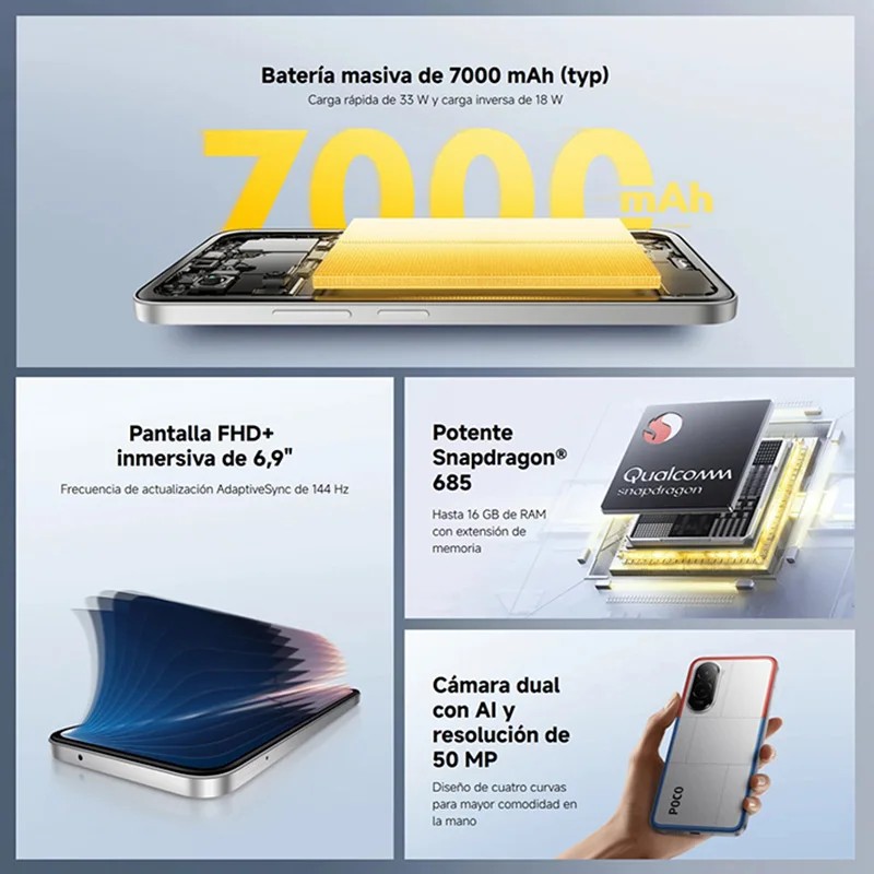 POCO M7 Silver 6 GB + 128 GB - image 2