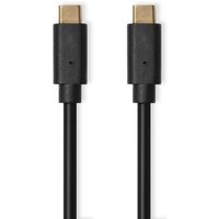 Black USB-C cable, 1 meter, with gold connectors by PORT DESIGNS.