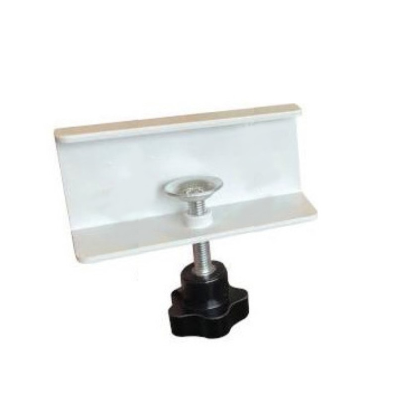 White 50mm extra wide desk clamp with a sturdy black base and a large adjustment knob, designed for secure attachment to surfaces.