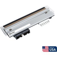 Silver Precision Printheads for Datamax I-4308, 300dpi, with connector ports, USA flag logo.