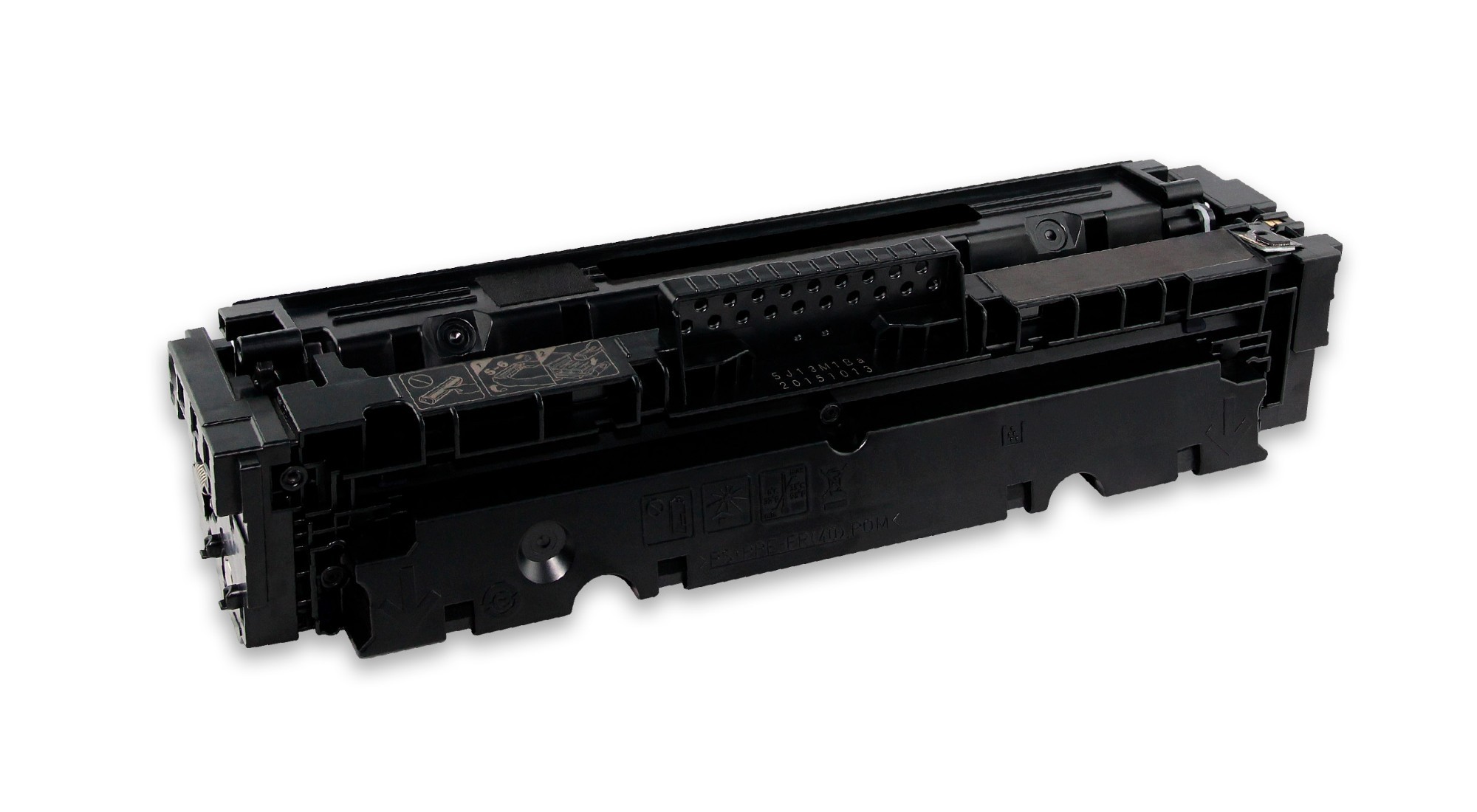 Remanufactured black toner cartridge, high capacity, labeled "PrintMate CANON 046H," designed for 6300 pages, featuring a sleek black plastic exterior with detailed markings.