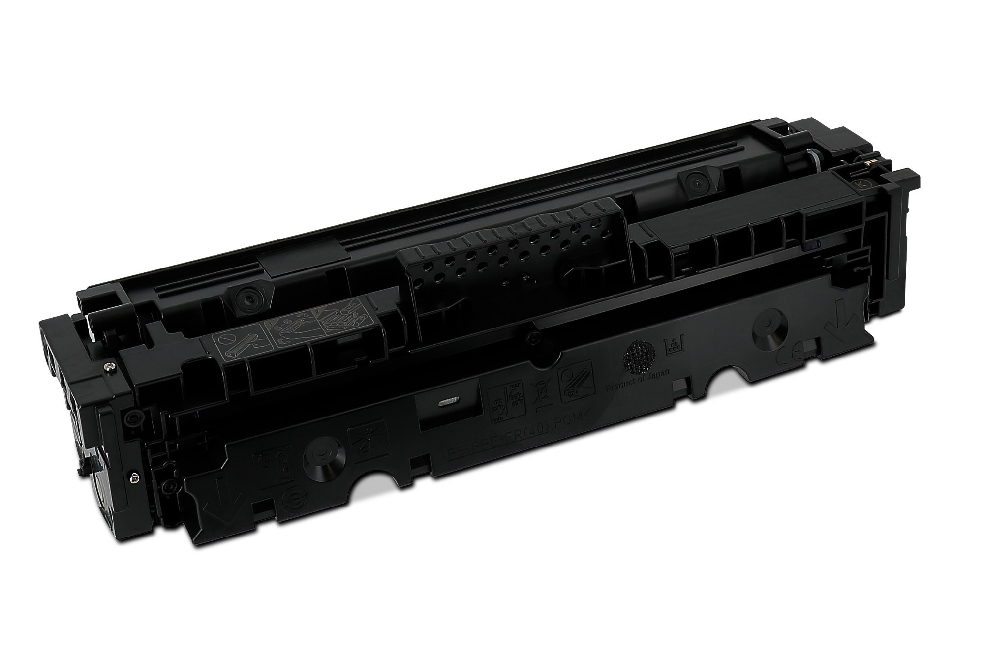 Remanufactured black toner cartridge for Canon 055H / T09K by PrintMate, featuring a sturdy plastic body with various printed labels and icons.