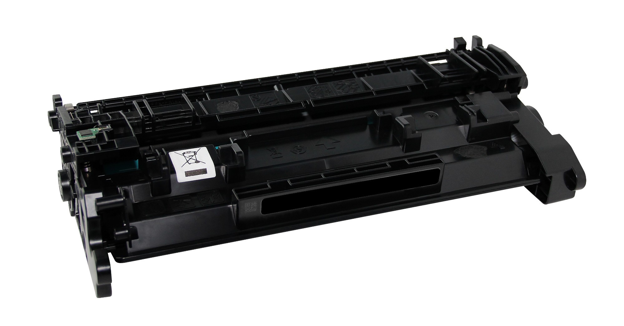 Remanufactured black toner cartridge for Canon, model 2200C002, featuring high capacity, durable plastic material, and clear labeling on the side.