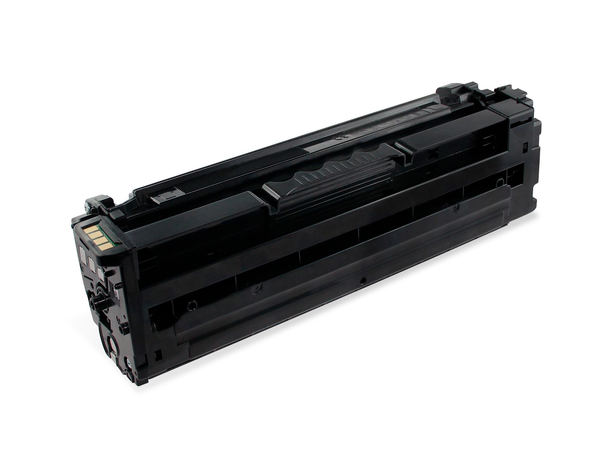 Black remanufactured toner cartridge with a sleek design, featuring a prominent label indicating "SAMSUNG CLT-K 503 L/ELS" and high capacity for enhanced printing performance.